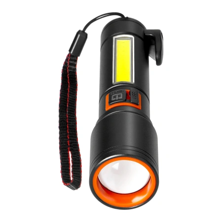 Latarka LED 270/105lm 1200mAh przecinak do pasów i młotek bezpieczeństwa, Virone LT-30
