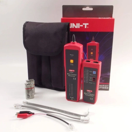 Szukacz par przewodów (sygnał 455 kHz); Tester LAN (RJ45 RJ11), Uni-T UT-682