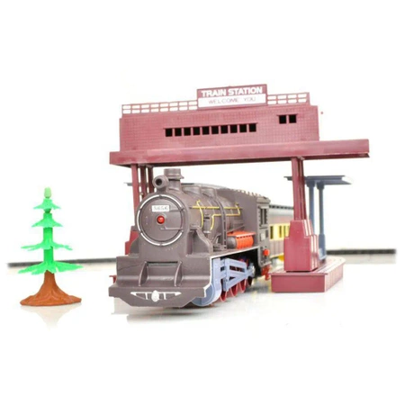 Zestaw Realistyczna Kolejka Parowóz Wagony Zajazd Tory