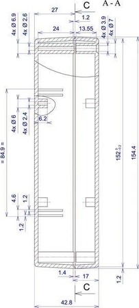 Obudowa uniwersalna Z78, 84,5 × 154 × 42,5 mm, ABS, czarna, z panelami bocznymi, Kradex