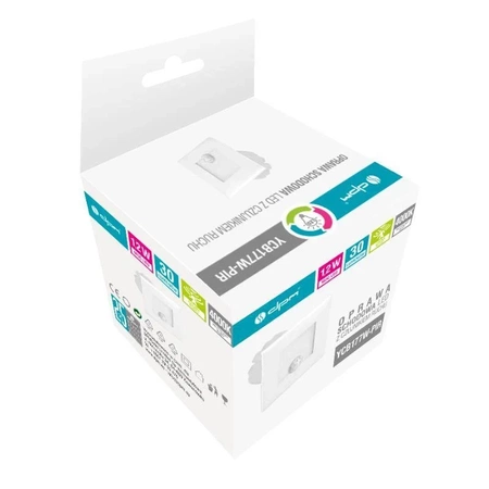 Oprawa LED schodowa z czujnikiem ruchu, kwadratowa, biały mat