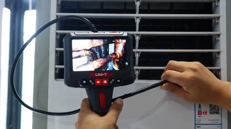 Przemysłowy endoskop inspekcyjny z kamerą obrotową 360° i ekranem 5 cali, Kamera inspekcyjna Uni-T UT663B
