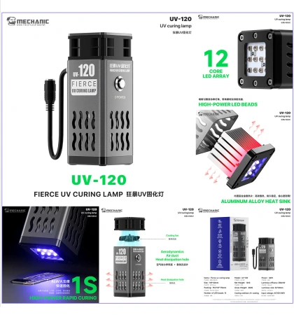 Lampa UV UV-120, 46 W, 12 diod, chłodzenie powietrzem, Mechanic