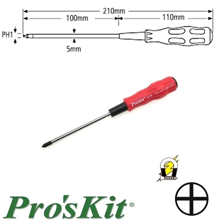 Wkrętak krzyżak PH1, seria Pro-Soft, 210mm, Proskit 89410B