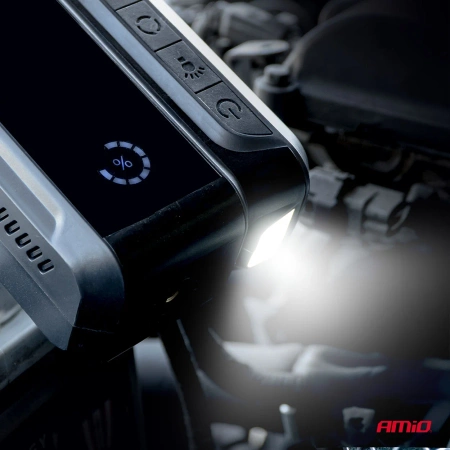 Jump Starter 12V 12Ah 1600A 4w1 Starter - Latarka - Kompresor - Powerbank AMIO 04677