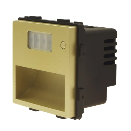Lampka schodowa LED 230V 1.5W z czujką ruchu - szklana ramka - złoty - Tawoia Glass