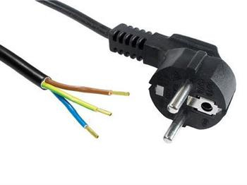 Przewód zasilający 230 V 3 × 0,75 mm2, długość 2,5 m, z uziemieniem