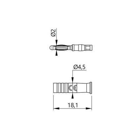 Wtyk izolowany 2mm lamelkowy lutowany 10A, żółty