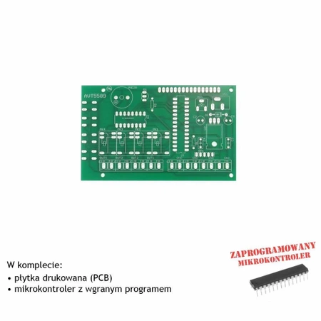 Termostat 4-kanałowy z alarmem, DS18B20, LCD 4×16 - PCB i mikroprocesor do projektu AVT 5589