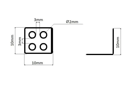 Zestaw 20 łączników metalowych kątowych 10x10mm