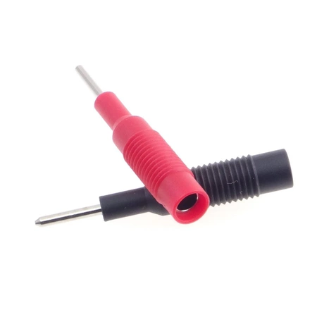 Adapter - gniazdo izolowane 4mm / wtyk kołkowy 2mm czarny