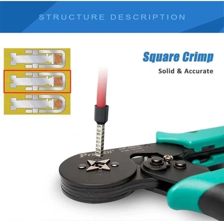 Zaciskarka tulejek 0.08-10mm2, Proskit CP-462G