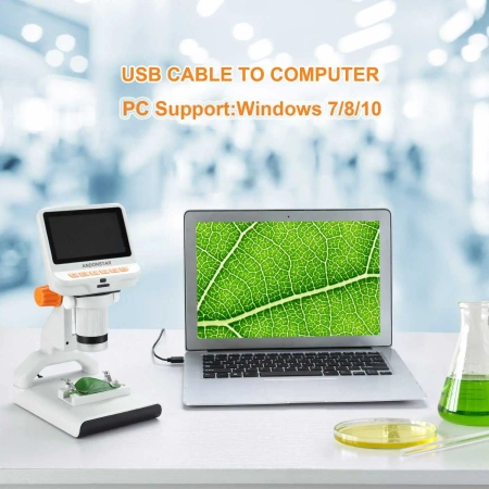 Mikroskop cyfrowy edukacyjny AD102 Andonstar - powiekszenie do 220x, 4.3 cala LCD, Full HD, zasilanie z USB