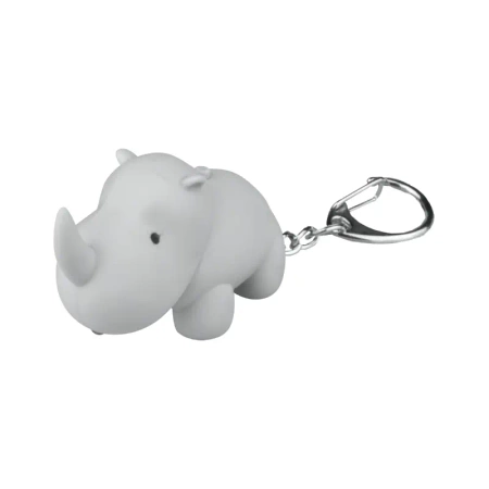 Latarka LED brelok z dźwiękiem – zwierzaki SAFARI: żyrafa, lew, nosorożec, zebra