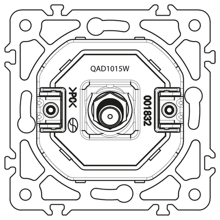 Gniazdo antenowe SAT kwadratowe białe podtynkowe (moduł bez ramki) - QUAD