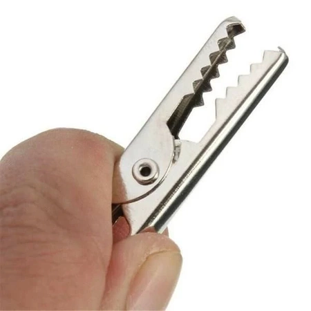 Krokodylek laboratoryjny 51mm - zacisk nieizolowany - 10 sztuk