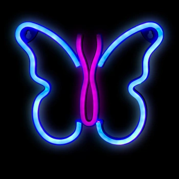 Neon LED "motyl", dekoracja LED 22,5x19,5cm zasilanie z baterii lub USB