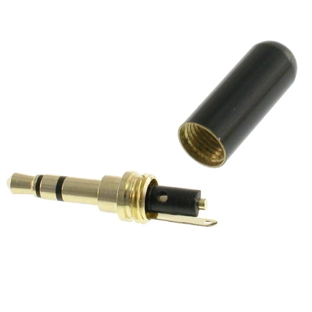 Wtyk jack 3.5 stereo HERMANN czarny slim, profesjonalny