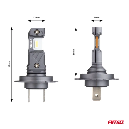 Żarówka samochodowa LED 2szt H7 H18 6000K Canbus 60W AMIO-04115 seria HYBRID AMIO-04115