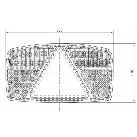 Lampa samochodowa LED tylna zespolona, PRAWA z trójkątem, L1815