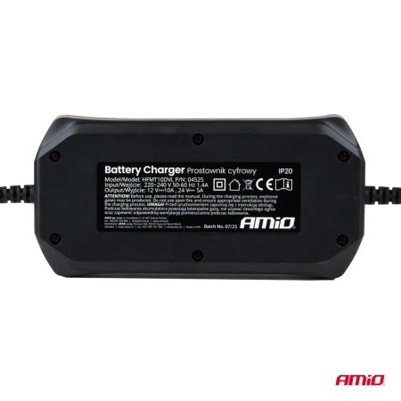 Prostownik AMiO cyfrowy STD GEL AGM WET max 10A 12/24V 04525