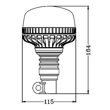 Lampa błyskowa TruckLED OPTI, atest R65 R10, DC12V-24V, trzpień flex