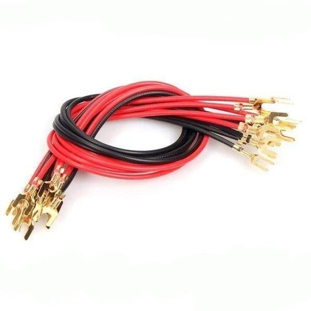 Przewód połączeniowy 20cm z konektorami widełkowymi - do budowy prostych obwodów elektrycznych, 2szt