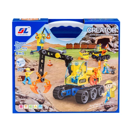 Klocki konstrukcyjne: Maszyny, pojazdy budowlane 6w1