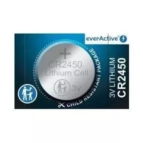 Bateria CR2450 3 V litowa, ogniwo guzikowe Ø24,5 × 5 mm, 600 mAh, everActive