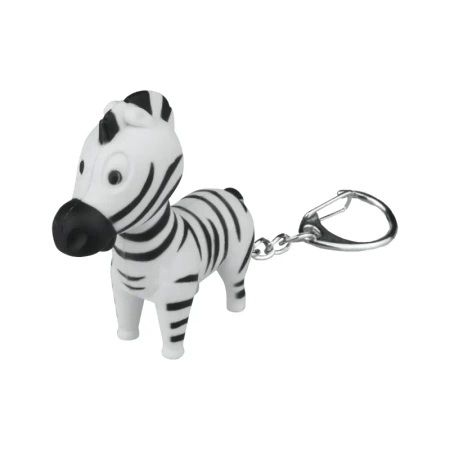 Latarka LED brelok z dźwiękiem – zwierzaki SAFARI: żyrafa, lew, nosorożec, zebra