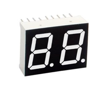 Wyświetlacz LED 7 segmentowy 0.56'' 14.2mm, 2 znaki, biały, WA