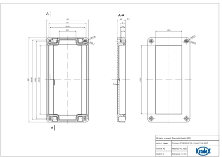 Obudowa hermetyczna ZP160.80.60JH jasnoszara ABS