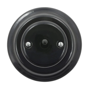 Włącznik światła pojedynczy dźwigniowy ceramiczny, okrągły z ramką, podtynkowy czarny Ceramic Loft