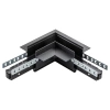 Łącznik kątowy do szyny magnetycznej poziomy podtynkowy czarny M-LINE