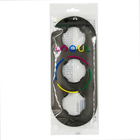 Ramka potrójna, plastikowa, owalna, czarna, Soul/Oval