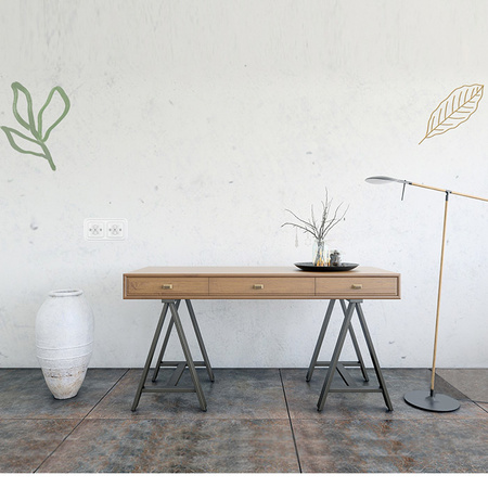 Włącznik światła podwójny kołyskowy ceramiczny, okrągły z ramką, podtynkowy czarny Ceramic Loft