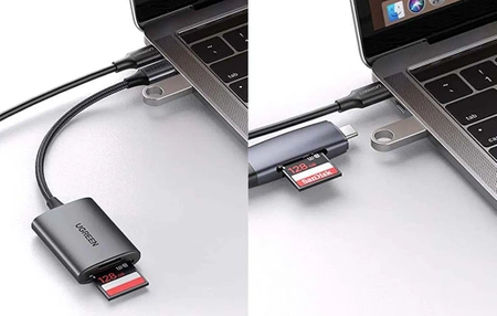 Czytnik kart pamięci USB-C, plug and play, kompaktowy, UGREEN CM401