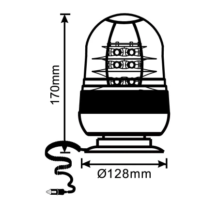 Lampa błyskowa LED pomarańczowa R65 R10 magnes LW0028-ALR-2