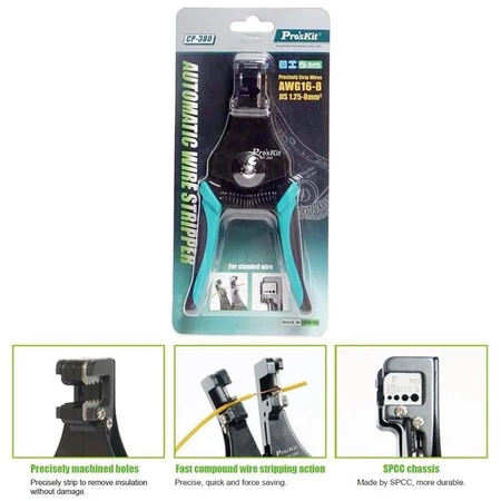 Ściągacz izolacji 1.25-2.0 / 3.5 / 5.5 / 8.0mm2, automatyczny, CP-380 Proskit