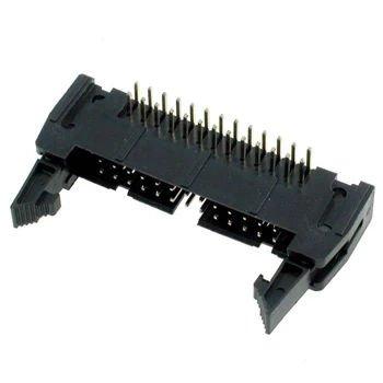 Wtyk IDC 26-stykowy kątowy do montażu na PCB, raster 2,54 mm z zatrzaskami, Z-WS26VW