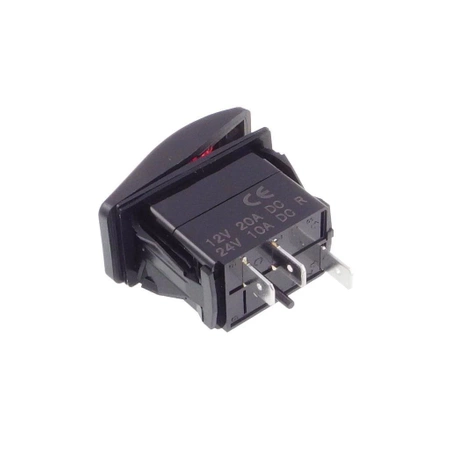 Przełącznik chwilowy (ON)-OFF 2-poz 3-pin 1 LED czerwony, Carling