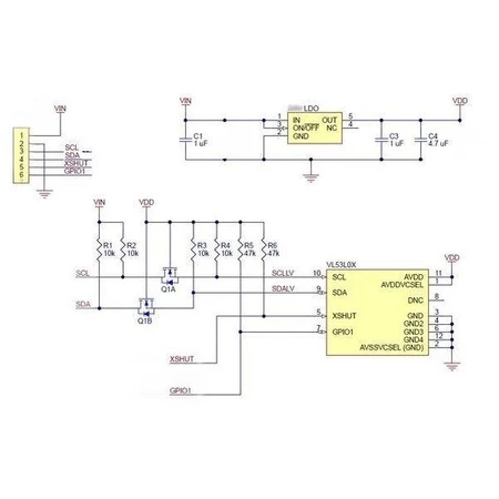 Moduł czujnik odległości Time-of-Flight GY-530 VL53L0X - zasięg do 2m
