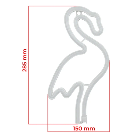 Neon LED "flaming", dekoracja LED 15x28,5cm zasilanie z baterii lub USB