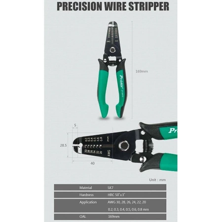 Ściągacz izolacji 0.2-0.8mm CP-3001D Proskit