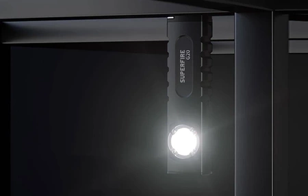 Latarka wielofunkcyjna Superfire G20, 470 lm, IP44, laser, powerbank, magnes
