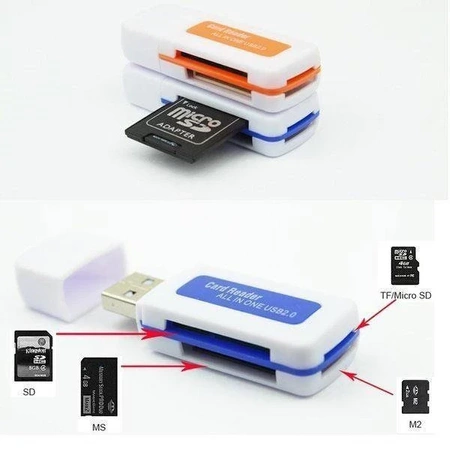 Czytnik USB 2.0 do kart pamięci - All in One - SD Micro-SD MS M2 TF