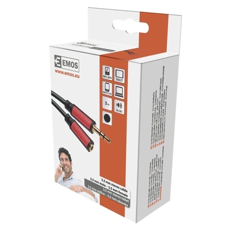 Przedłużacz do słuchawek, przewód AV jack 3.5 stereo, 5m
