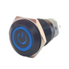 Przycisk wandaloodporny PBW-16APP czarny POWER, bistabilny 2A 250V klawisz płaski podś niebieskie