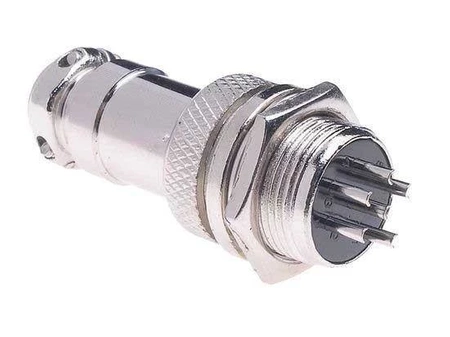 Gniazdo + wtyk na panel, seria C091 (GX16), dł. 47mm / 6 pin