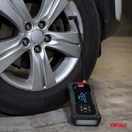 Jump Starter PRO 12V 7.2Ah 600A 4w1 Starter/Latarka/Kompresor/Powerbank AMIO 04674